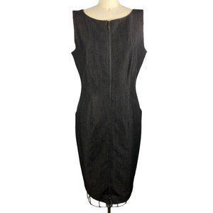 CALVIN KLEIN Zip Front Sheath‎ Dress Pockets Grey 6